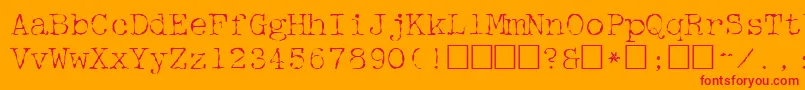McgareyRegular Font – Red Fonts on Orange Background