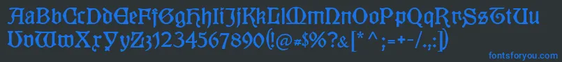 Kuenstlergotisch Font – Blue Fonts on Black Background