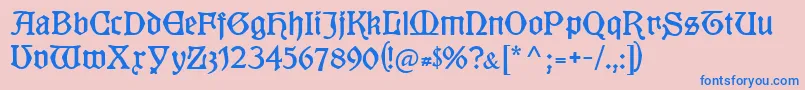 Kuenstlergotisch Font – Blue Fonts on Pink Background