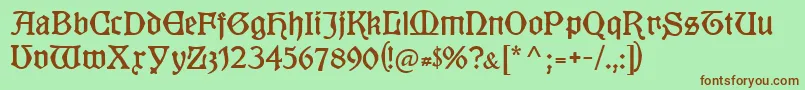 Kuenstlergotisch Font – Brown Fonts on Green Background