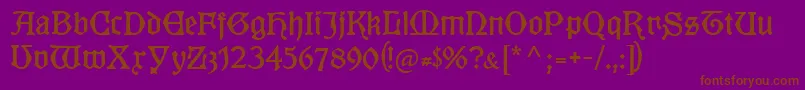 Kuenstlergotisch-Schriftart – Braune Schriften auf violettem Hintergrund