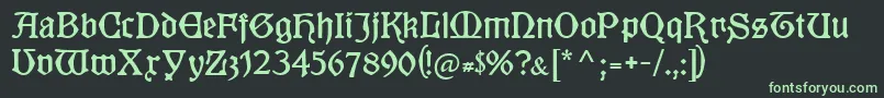 Kuenstlergotisch Font – Green Fonts on Black Background