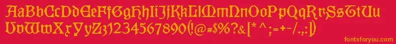 Шрифт Kuenstlergotisch – оранжевые шрифты на красном фоне