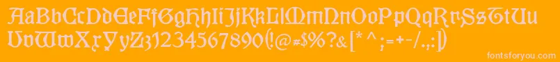 Kuenstlergotisch Font – Pink Fonts on Orange Background