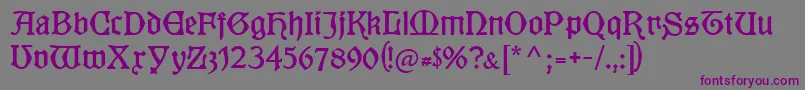 Kuenstlergotisch Font – Purple Fonts on Gray Background