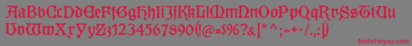 Kuenstlergotisch Font – Red Fonts on Gray Background