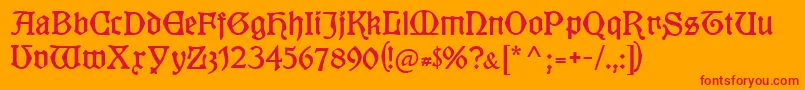 fuente Kuenstlergotisch – Fuentes Rojas Sobre Fondo Naranja