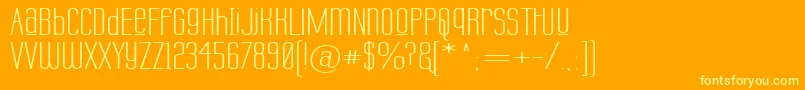 LabtopUnicaseUpperWide-Schriftart – Gelbe Schriften auf orangefarbenem Hintergrund