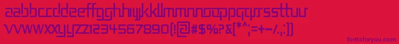フォントRepublikaIiCnd – 赤い背景に紫のフォント