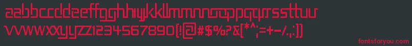 フォントRepublikaIiCnd – 黒い背景に赤い文字