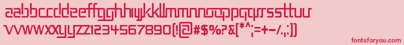 フォントRepublikaIiCnd – ピンクの背景に赤い文字