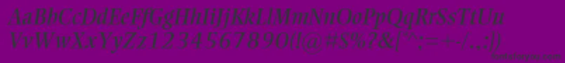 EllingtonmtstdItalic Font – Black Fonts on Purple Background