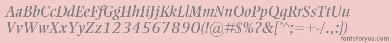 EllingtonmtstdItalic Font – Gray Fonts on Pink Background