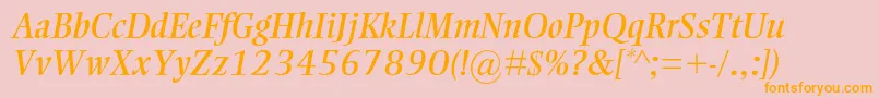 EllingtonmtstdItalic Font – Orange Fonts on Pink Background