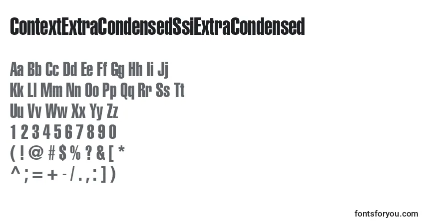 Czcionka ContextExtraCondensedSsiExtraCondensed – alfabet, cyfry, specjalne znaki