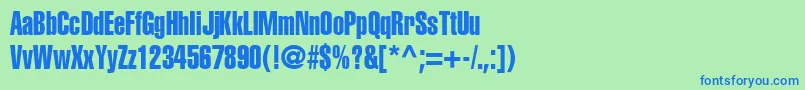 ContextExtraCondensedSsiExtraCondensed Font – Blue Fonts on Green Background