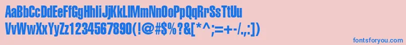 ContextExtraCondensedSsiExtraCondensed-fontti – siniset fontit vaaleanpunaisella taustalla