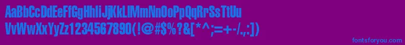 フォントContextExtraCondensedSsiExtraCondensed – 紫色の背景に青い文字