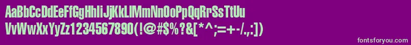 ContextExtraCondensedSsiExtraCondensed-fontti – vihreät fontit violetilla taustalla