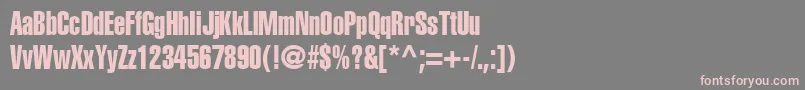 Czcionka ContextExtraCondensedSsiExtraCondensed – różowe czcionki na szarym tle