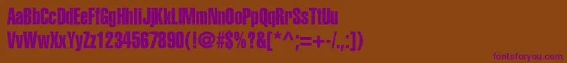 ContextExtraCondensedSsiExtraCondensed-fontti – violetit fontit ruskealla taustalla