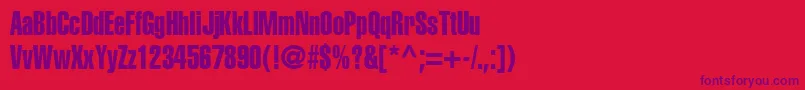 フォントContextExtraCondensedSsiExtraCondensed – 赤い背景に紫のフォント