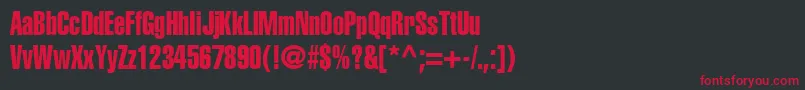 フォントContextExtraCondensedSsiExtraCondensed – 黒い背景に赤い文字