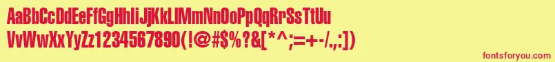 ContextExtraCondensedSsiExtraCondensed-fontti – punaiset fontit keltaisella taustalla