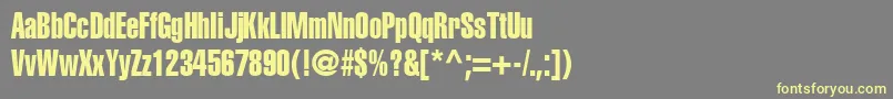 フォントContextExtraCondensedSsiExtraCondensed – 黄色のフォント、灰色の背景