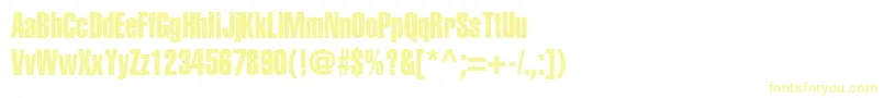 フォントContextExtraCondensedSsiExtraCondensed – 白い背景に黄色の文字