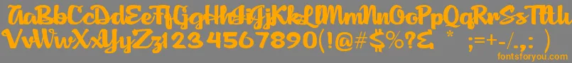 AgnesScript-Schriftart – Orangefarbene Schriften auf grauem Hintergrund