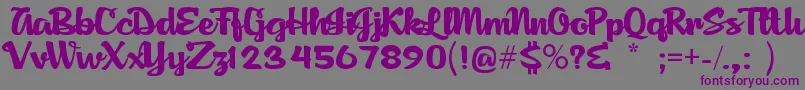 Czcionka AgnesScript – fioletowe czcionki na szarym tle