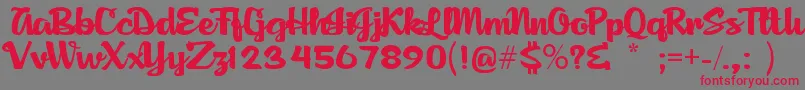 AgnesScript Font – Red Fonts on Gray Background