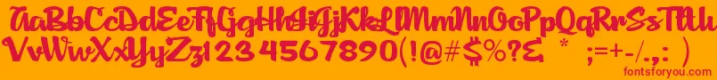 AgnesScript Font – Red Fonts on Orange Background