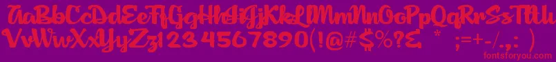 AgnesScript Font – Red Fonts on Purple Background