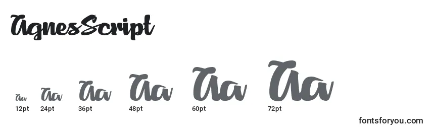 AgnesScript Font Sizes