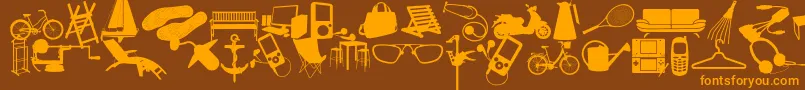 WcSoldOutDBta Font – Orange Fonts on Brown Background