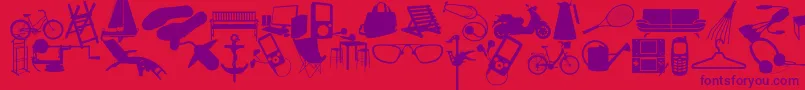 WcSoldOutDBta Font – Purple Fonts on Red Background