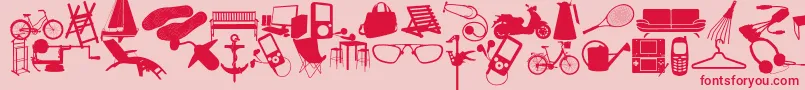 WcSoldOutDBta-Schriftart – Rote Schriften auf rosa Hintergrund