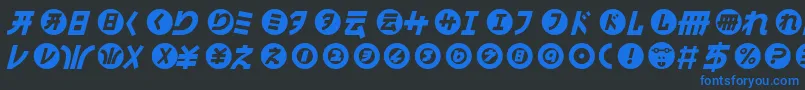 HamangairregularllItalic Font – Blue Fonts on Black Background