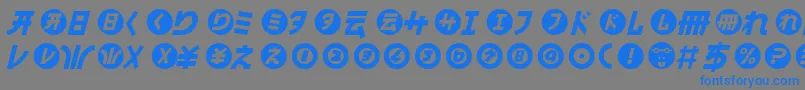 HamangairregularllItalic Font – Blue Fonts on Gray Background
