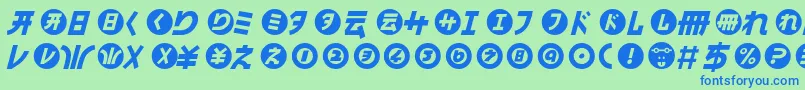 HamangairregularllItalic Font – Blue Fonts on Green Background