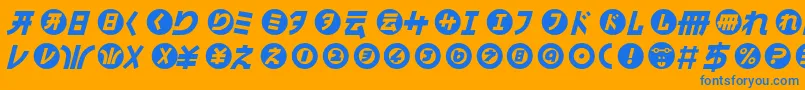 HamangairregularllItalic Font – Blue Fonts on Orange Background