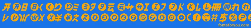 HamangairregularllItalic Font – Orange Fonts on Blue Background