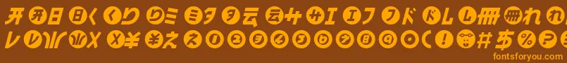 HamangairregularllItalic Font – Orange Fonts on Brown Background