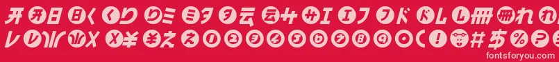 Czcionka HamangairregularllItalic – różowe czcionki na czerwonym tle