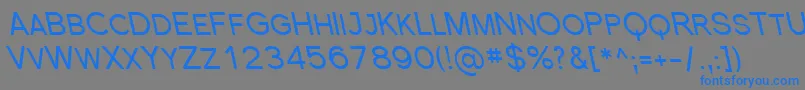 フォントFlorsn47 – 灰色の背景に青い文字