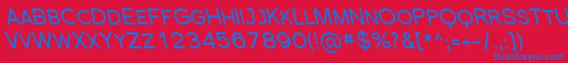 Florsn47-Schriftart – Blaue Schriften auf rotem Hintergrund