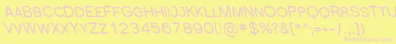 Florsn47-fontti – vaaleanpunaiset fontit keltaisella taustalla