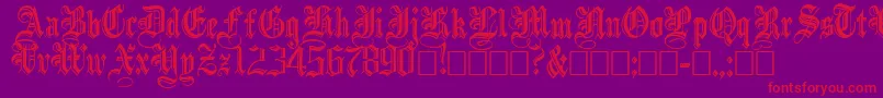 IncisedBlack Font – Red Fonts on Purple Background
